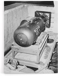 Artery8 USA Atomic Bomb Little Boy WWII Canvas Wall Art Print 24X32: Historical weapon blueprint print, compelling decor for collectors or educational settings