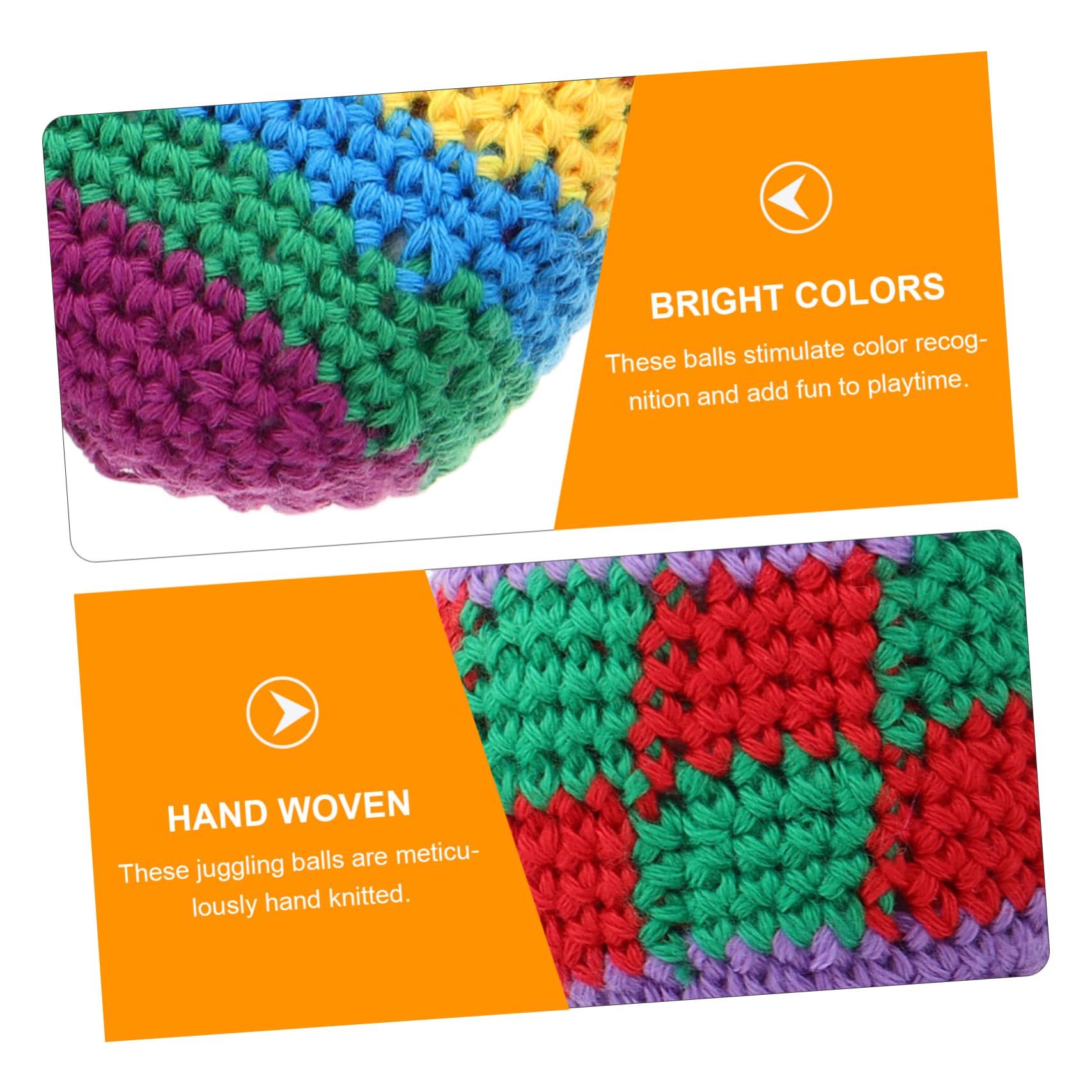 Abaodam 4 Stück Gestrickte Häkelbälle aus Wollgarn Weiche Jonglierbälle Leicht zu Greifen Bunte Kickbälle für Vorschulaktivitäten im Freien und Familienzeit Zufälliger Stil