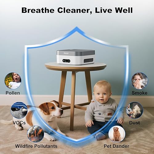 Miniatura 6 de Purificadores de aire para el hogar, el filtro True HEPA H13 captura el olor a humo, la caspa de mascotas, purificador de aire portátil y silencioso