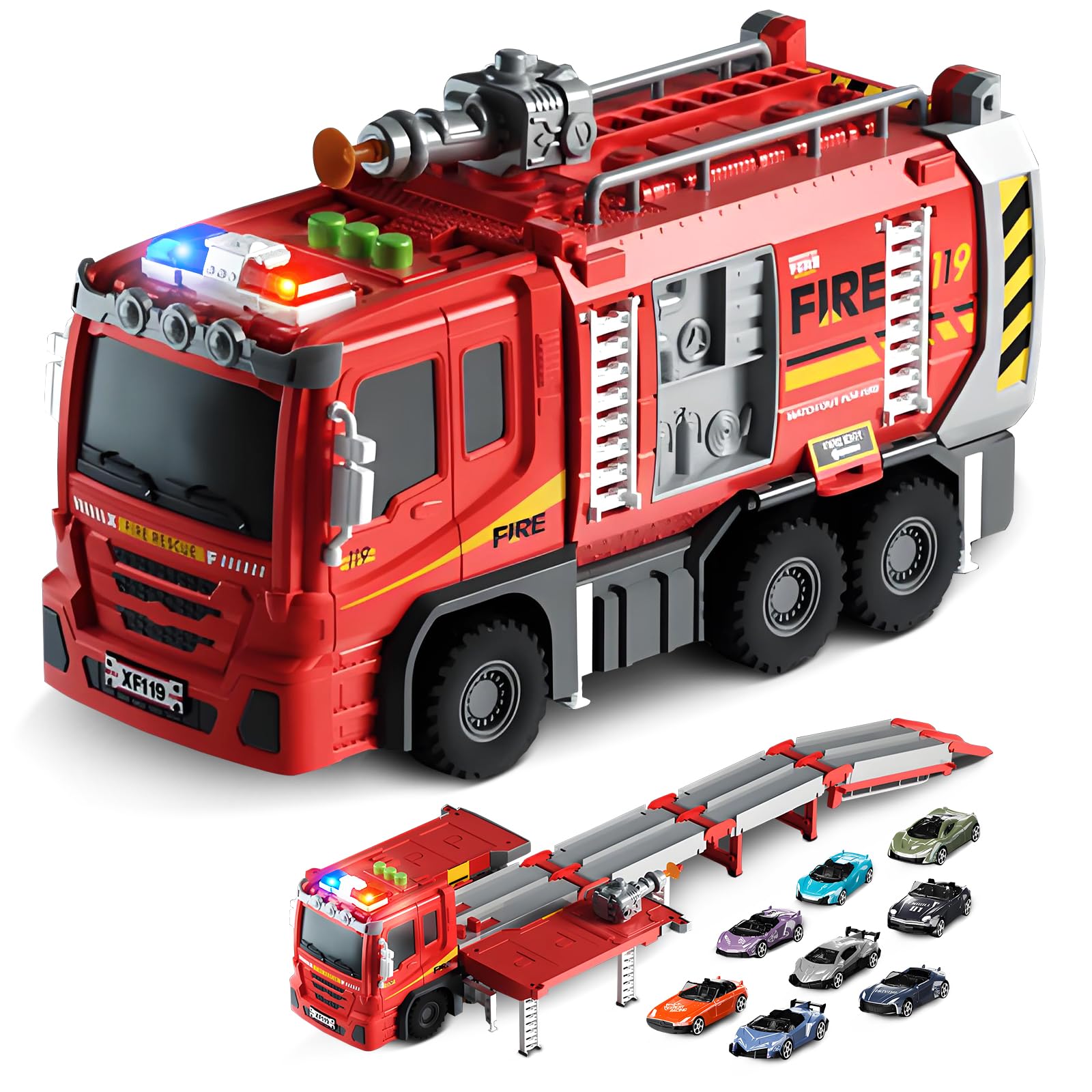 spielzeug feuerwehrauto mit sirene Spielzeug Feuerwehrautos Mit Lichtern Und Sirenen