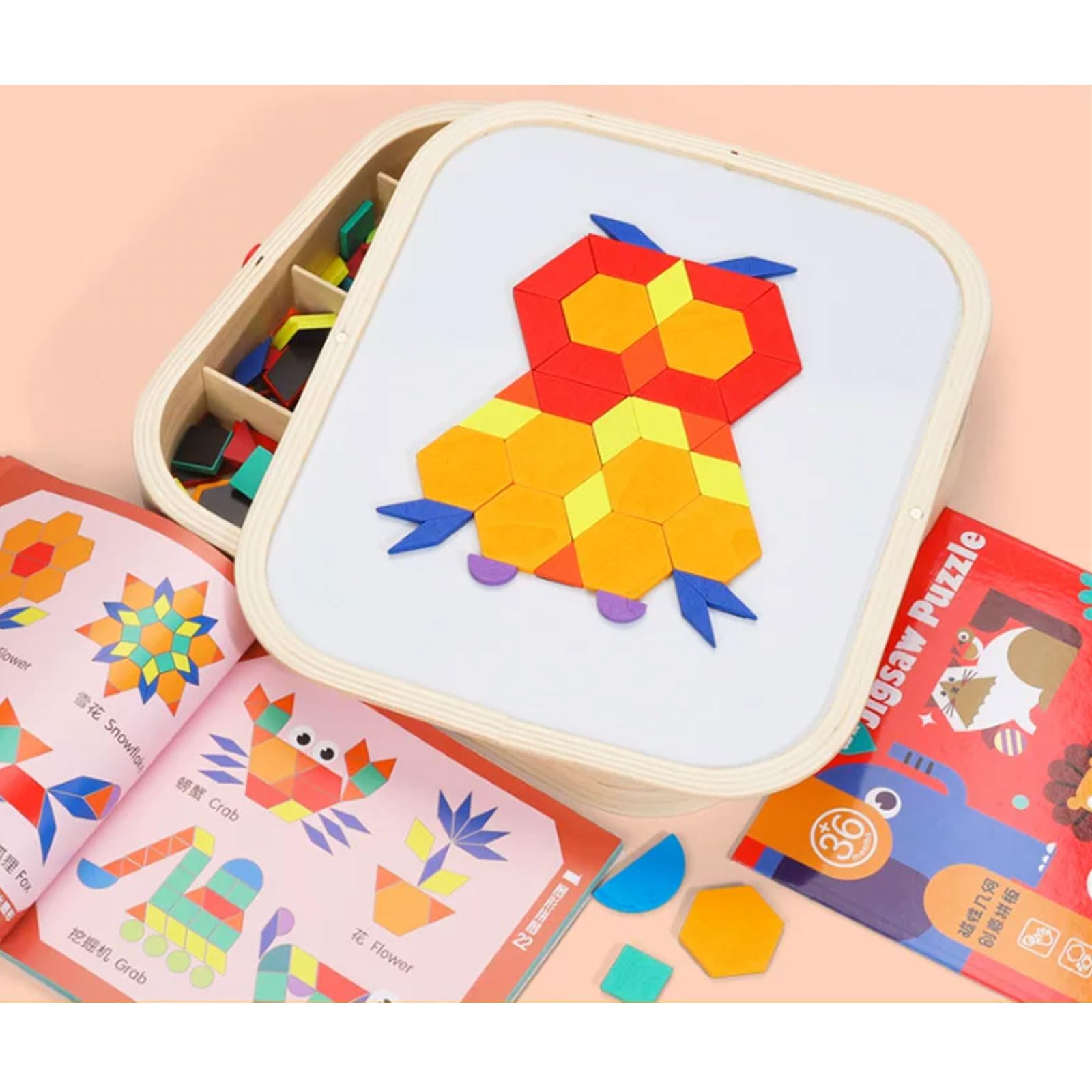 Set de Rompecabezas de Formas Geométricas Magnéticas Montessori, 288 piezas