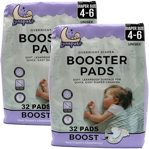 Miniatura 8 de Almohadillas elevadoras de pañales durante la noche – Insertos adhesivos para pañales para niños y niñas – Forros nocturnos para tamaños 4 – 6 –