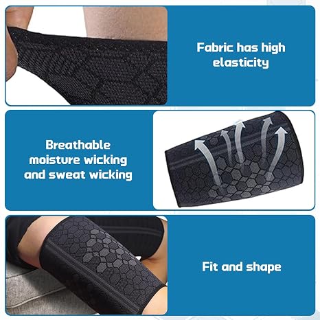 Thigh Compression Sleeve, Elastic Hamstring Support, Sweat-Absorbing Thigh Compression Support Sleeve for Men & Women Muscle Injury/Pain Relief/Physical Exercise