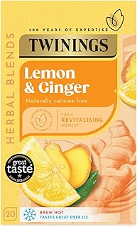 Lemon & Ginger 20 Single Tea Bags - 4 Pack, 4 X 30 g