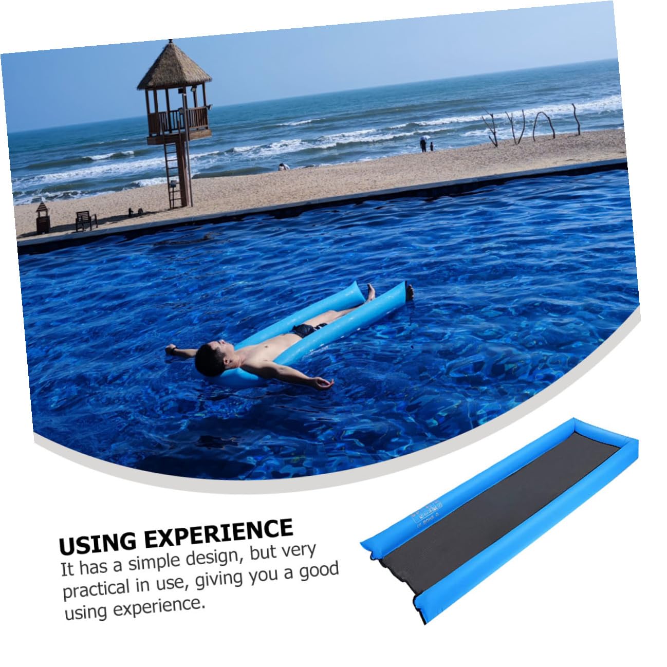 Hohopeti Materasso Gonfiabile Galleggiante Resistente per Piscina Lettino Acqua Portatile Leggero e Durevole per Relax Estivo