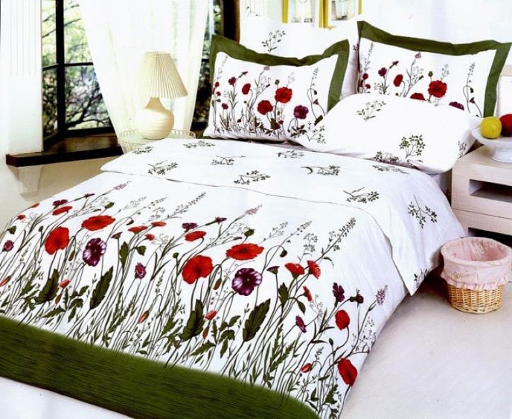 Le Vele Textile 6 Pc Queen Garden Duvet Cover Bedding Set