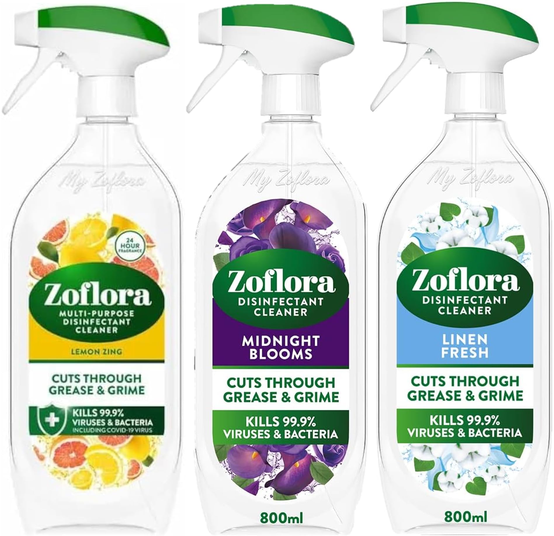 Zoflora Linen Fresh Multipurpose Spray, Multipurpose Disinfectant Liquid, Antibacterial & Multi-Surface, Pet Safe Disinfectant, Kills 99.9% Of Bacteria & Viruses, 1 X 800 ml — view 10