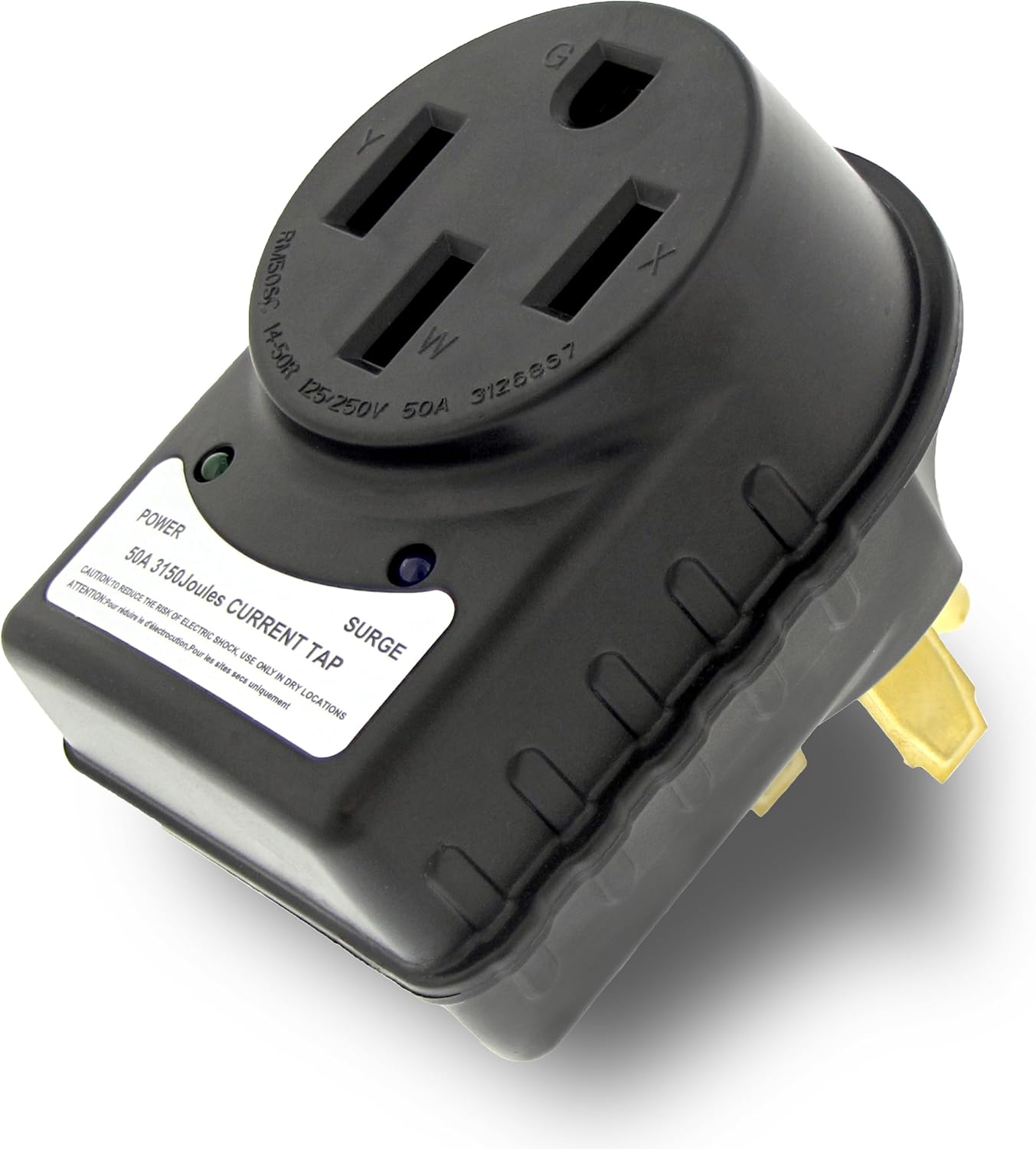 Dumble 50 AMP RV Surge Protector Plug - 14-50P / 14-50R Camper Circuit Power Extension Cord RV Power Surge Adapter
