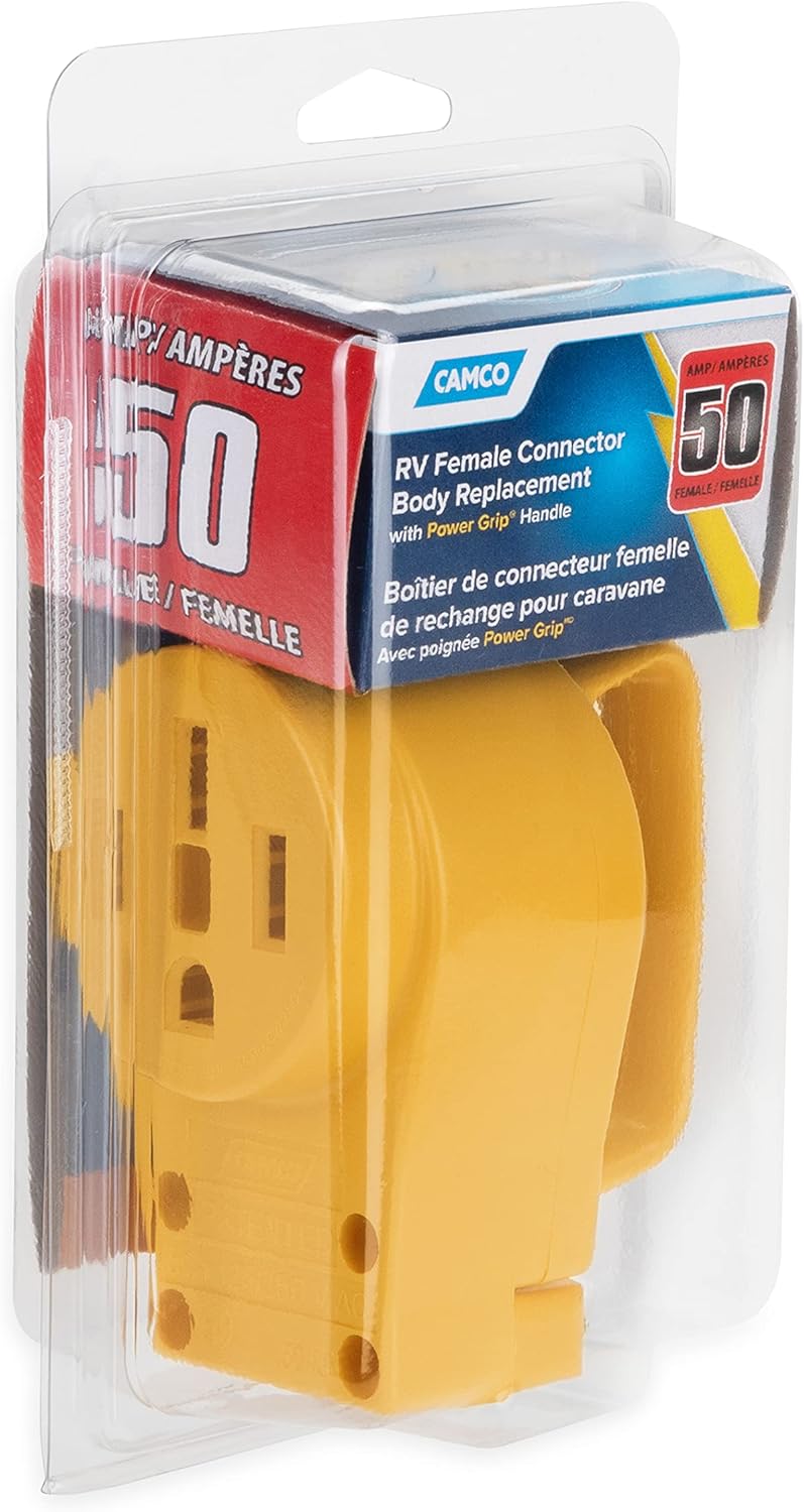 Camco 55353 50 AMP Female Replacement Receptacle , YELLOW
