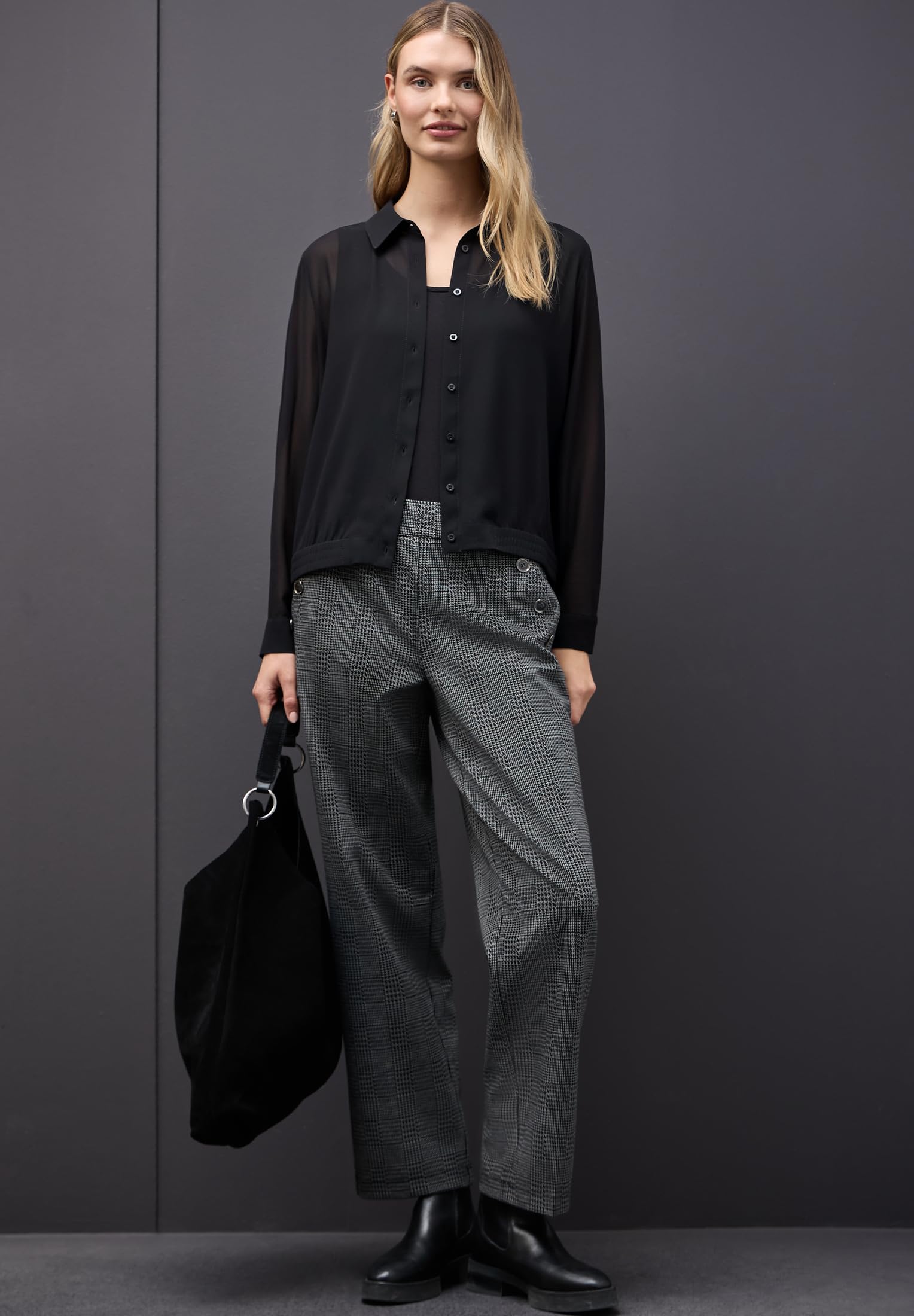 Street One Damen Chiffon Hemdbluse