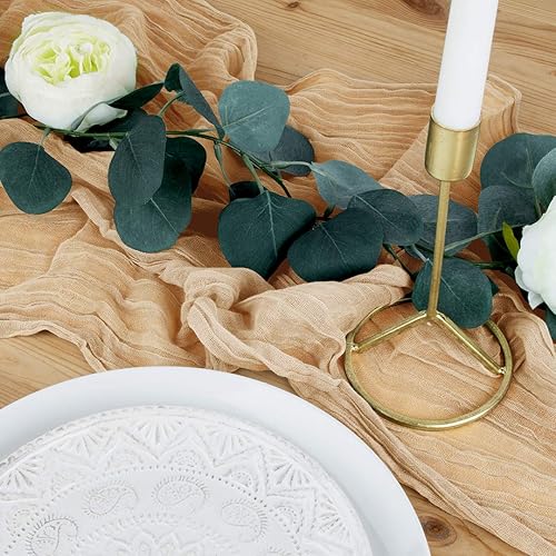 Miniatura 44 de Koyal Wholesale Camino de mesa de estopilla para decoración de boda, tela de gasa de tela transparente para granja rústica, fiesta bohemia nupcial,