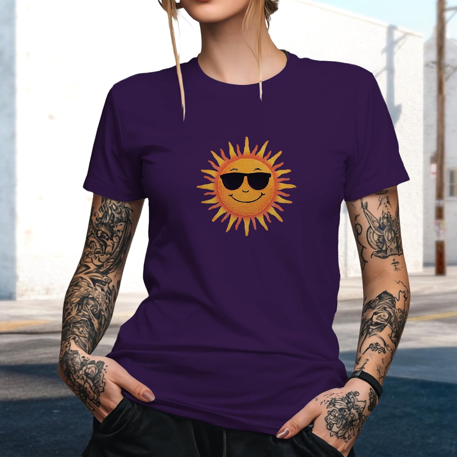 Comfort Blouses for Women Solid 100% Cotton Short Sleeve Crewneck Plus Size Western Lightweight Daily Outfits - Image 2