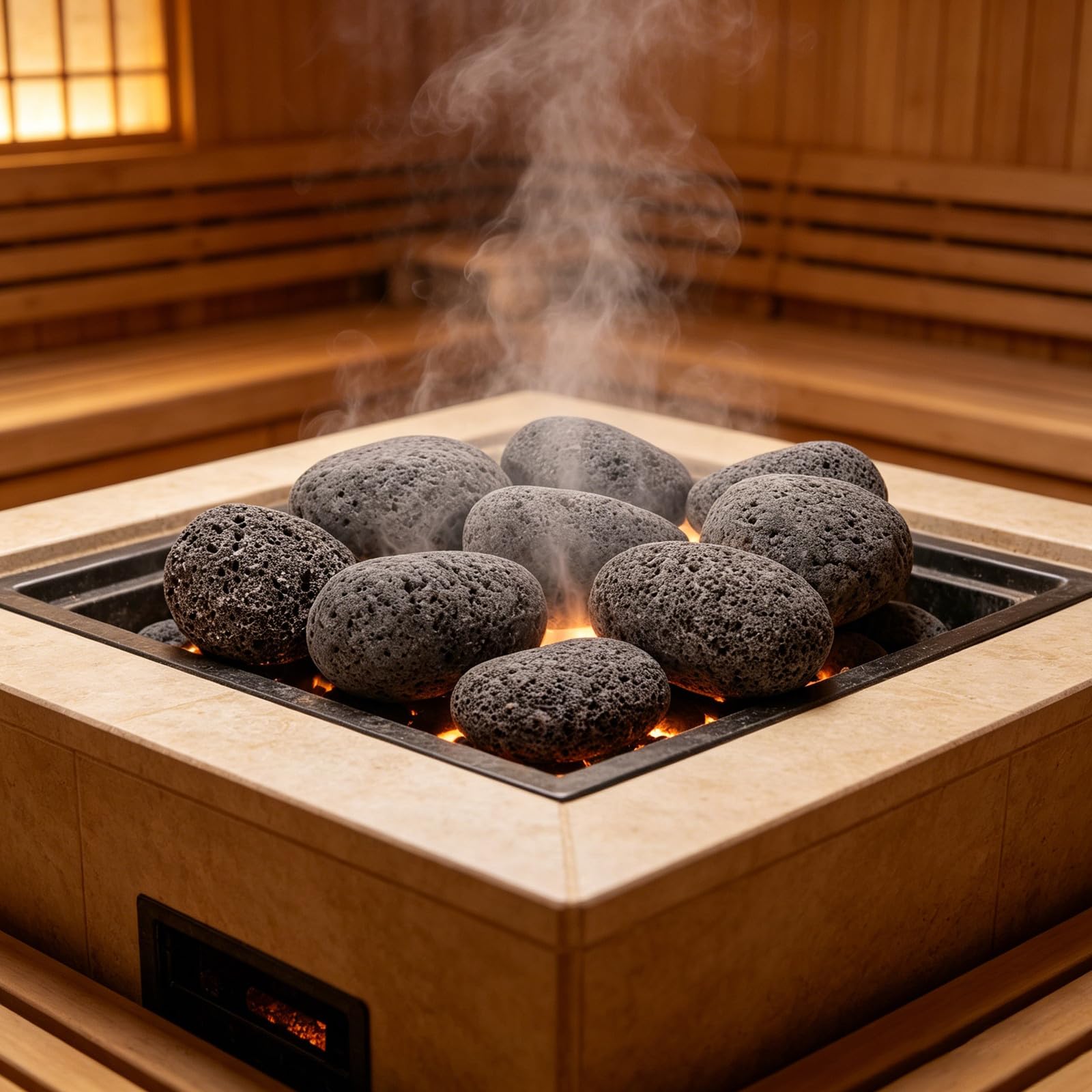 Homoyoyo Sauna Lavasteine 1,9kg für Saunaofen, Hitzebeständige Vulkansteine