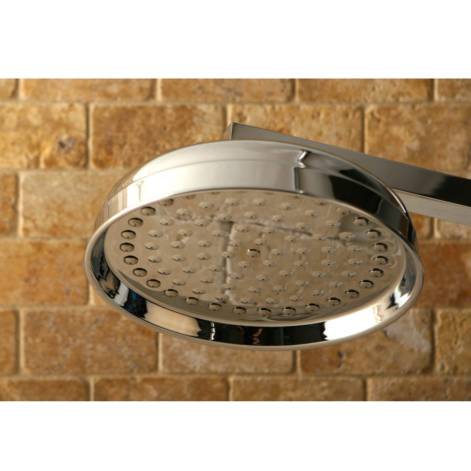 Kingston Messing Duschkopf K124 A1 Viktorianisch – 8 Zoll Durchmesser, Regentropfen-Muster, Chrompoliert, 2,0 GPM Durchfluss