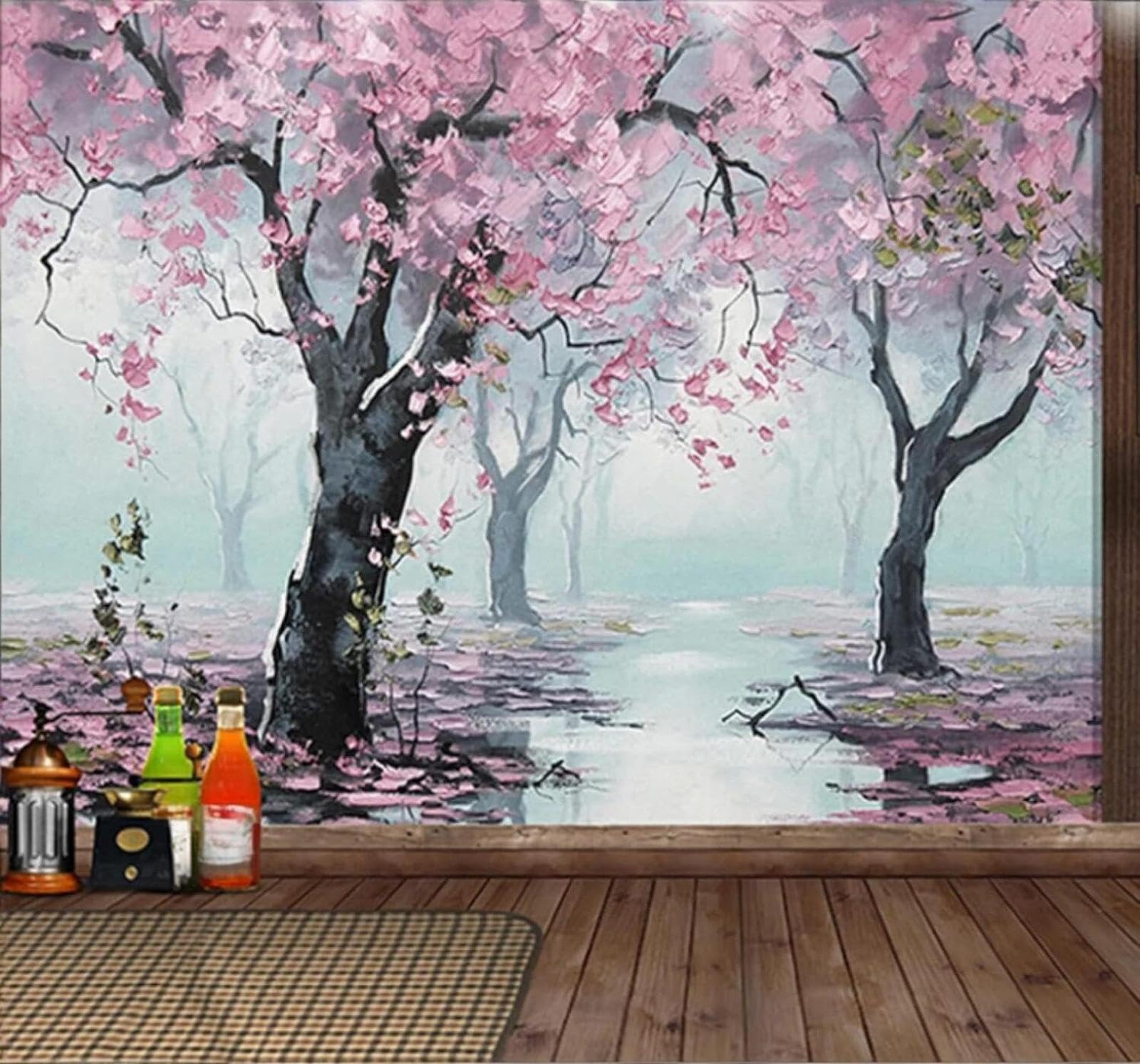 XLMING Abstract Hand Drawn Watercolour Trees Landscape 3D Wallpaper Luxury Home Dining Decor Paste Sofa Living Room The Wall for Bedroom Mural-300cm×210cm