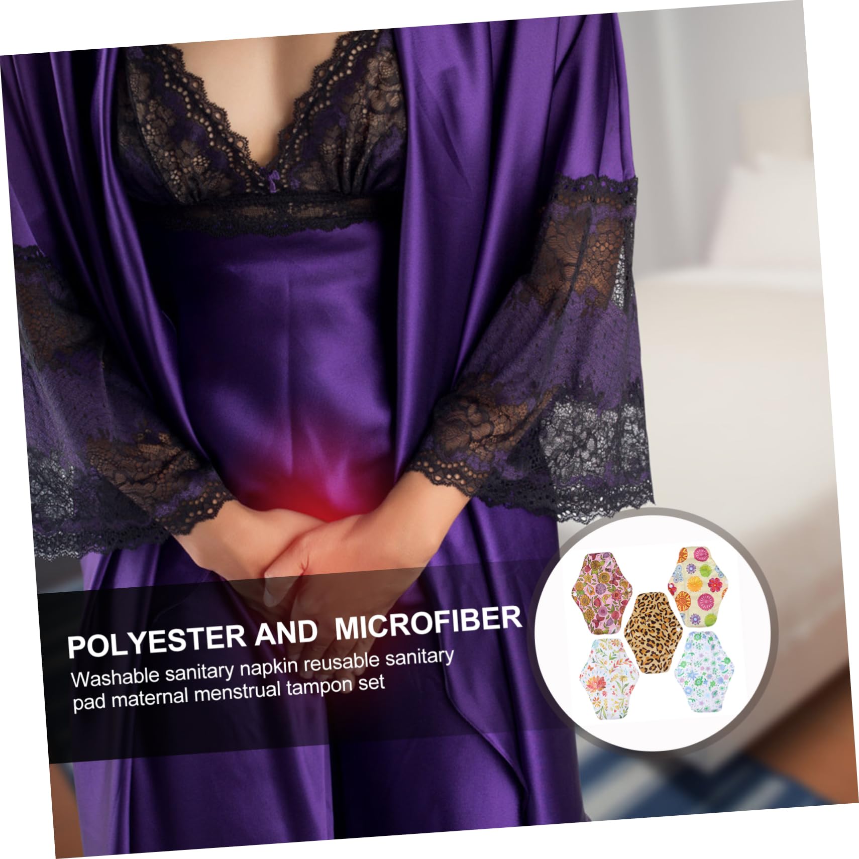 GLEAVI 10piezas Toallas Sanitarias Reutilizables Lavables Para Mujer Compresas Portátiles Capa Absorbente De Mediano Para y Abundante