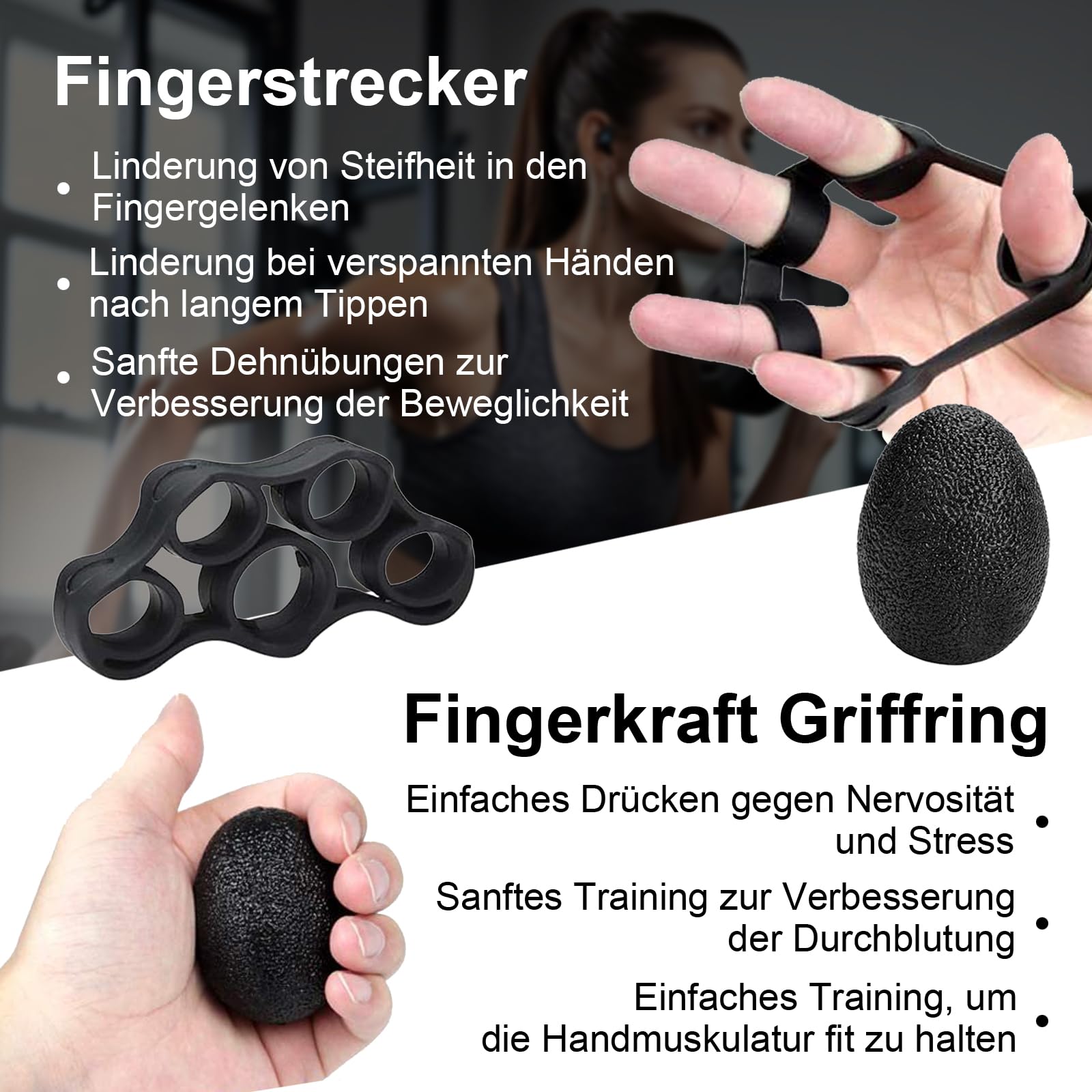 Hand Grip Molla Avambraccio Gripper - Pacco da 5, Attrezzo per Esercitare Le Dita, Finger Stretcher,Attrezzo di Muscolazione Regolabile per Rinforzo Muscolare, Riabilitazione e Fitness