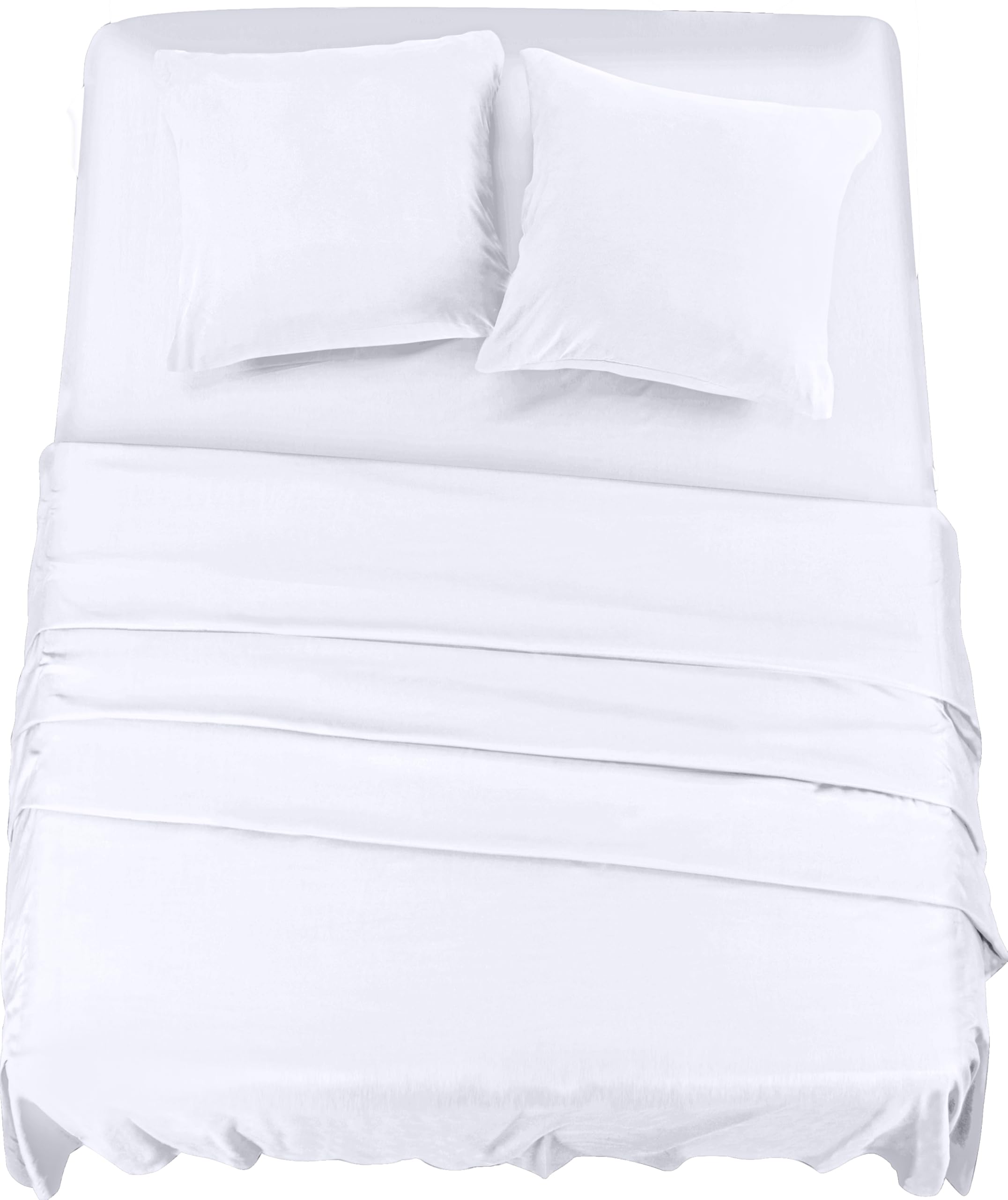 Utopia Bedding - Set Lenzuola Matrimoniali 4 Pezzi 160x200 cm - Set Lenzuola Letto, Spazzolata Poliestre di Microfibra - Lenzuolo con Angoli, Lenzuolo Piatto e 2 Federe 65x65, Bianco