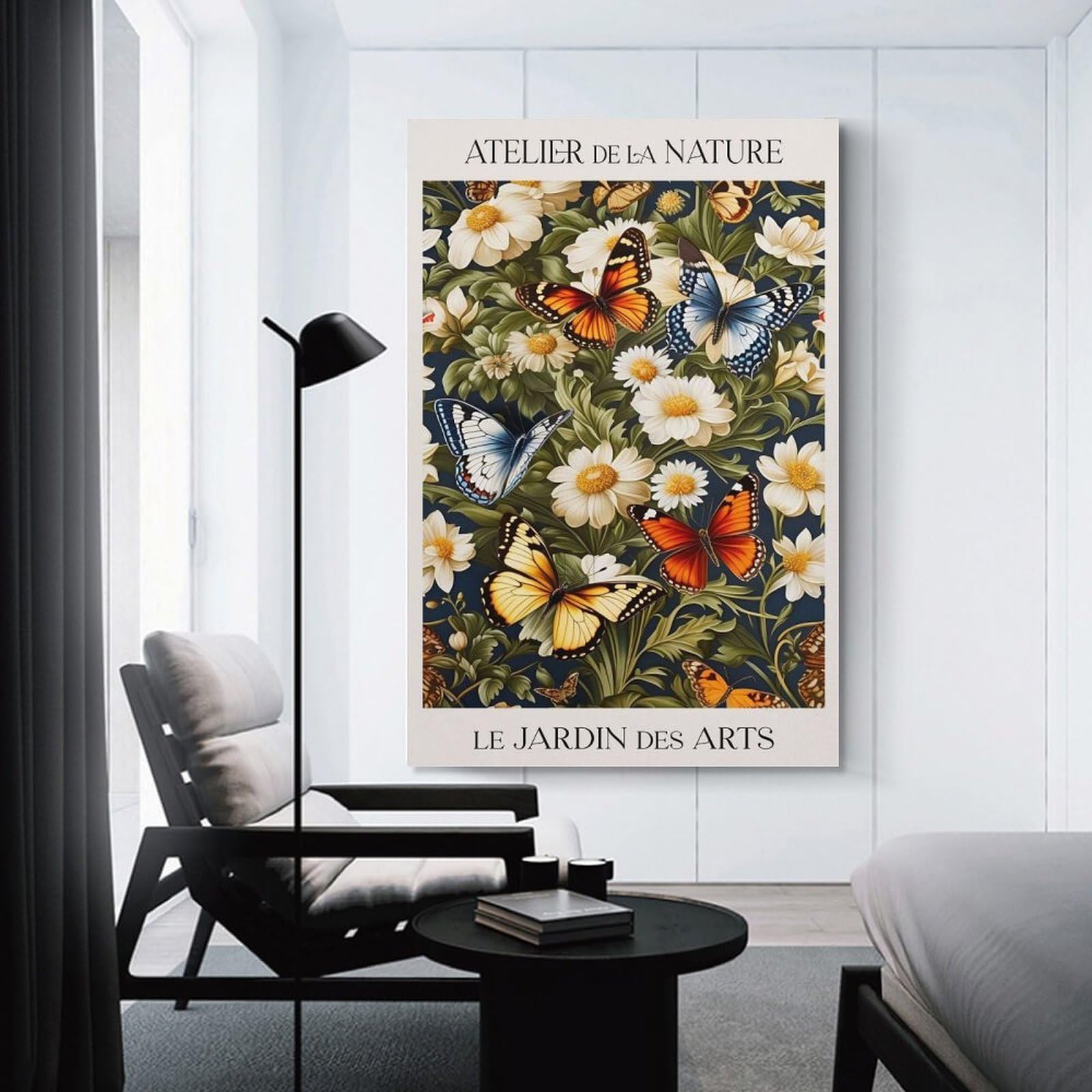 Junmoney Canvas Wall Decor Butterflies Victorian Art, 12x18inch(30x45cm), for Flats, Guest Rooms Or Compact Rooms, A Simple Refresh for Blank Walls