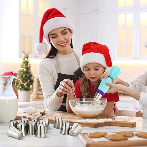 Miniatura 4 de Juego de 40 boquillas de punta de glaseado de flores, suministros de decoración de tartas para hornear pasteles, glaseado, boquilla con acoplador,