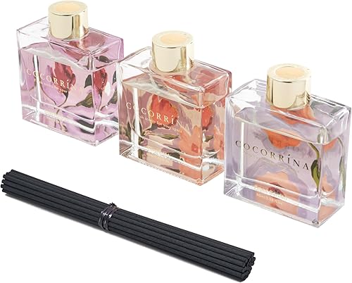 Miniatura 3 de COCORRÍNA Juego de 3 difusores de varillas de 3.04 onzas líquidas con 24 varillas perdidas horizontejardín delanterofrente al río, para decoración