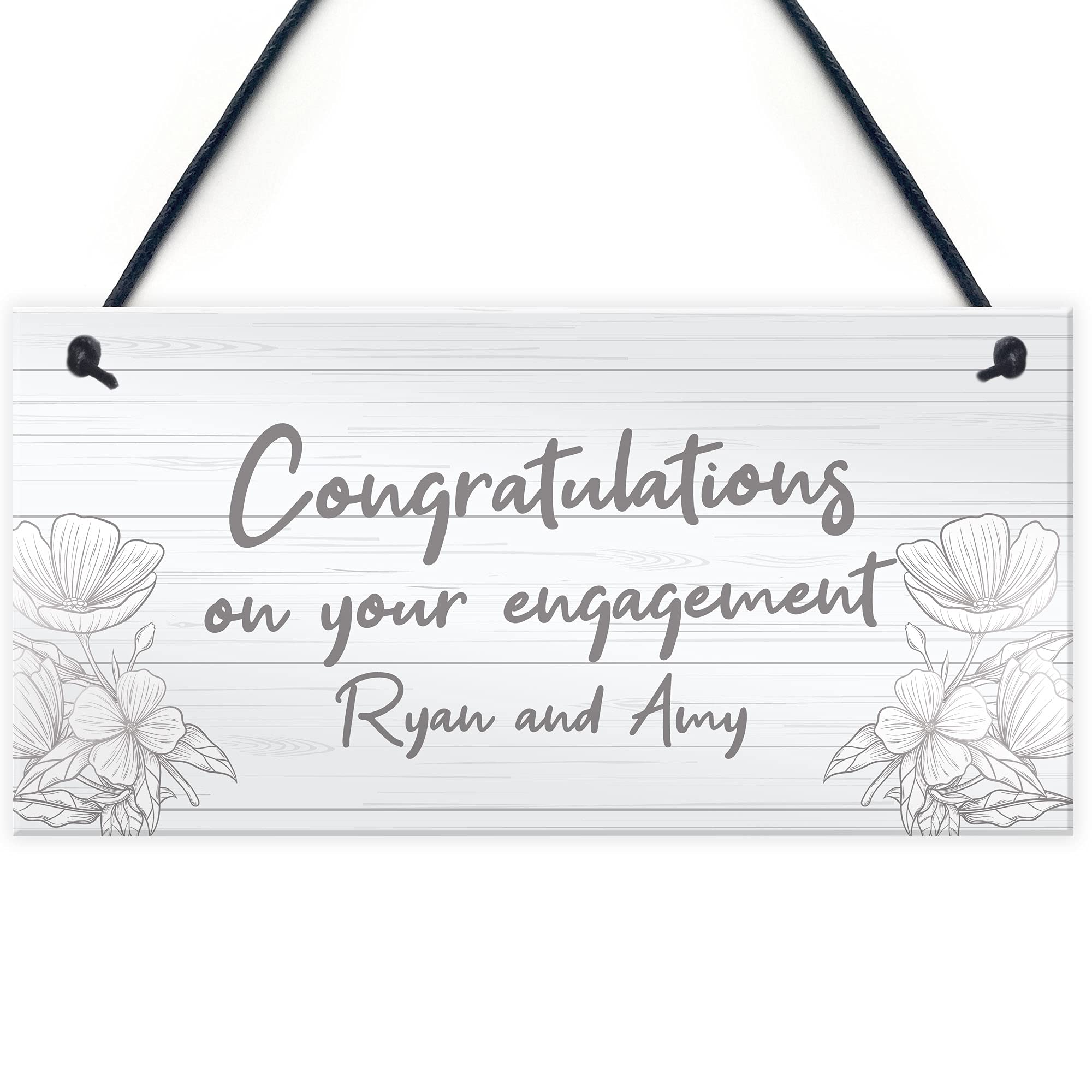 Red Ocean Personalised Engagement Congratulations Gift For Friend Family Decor Signs