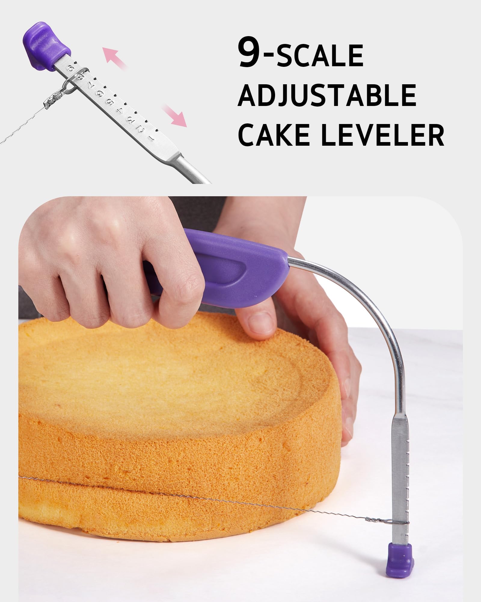 Syntus Kit de decoración de pasteles de 253 piezas, soporte giratorio de aleación de aluminio, 48 puntas de glaseado numeradas, 3 boquillas de tubería rusas, espátulas rectas y en ángulo, bolsas de