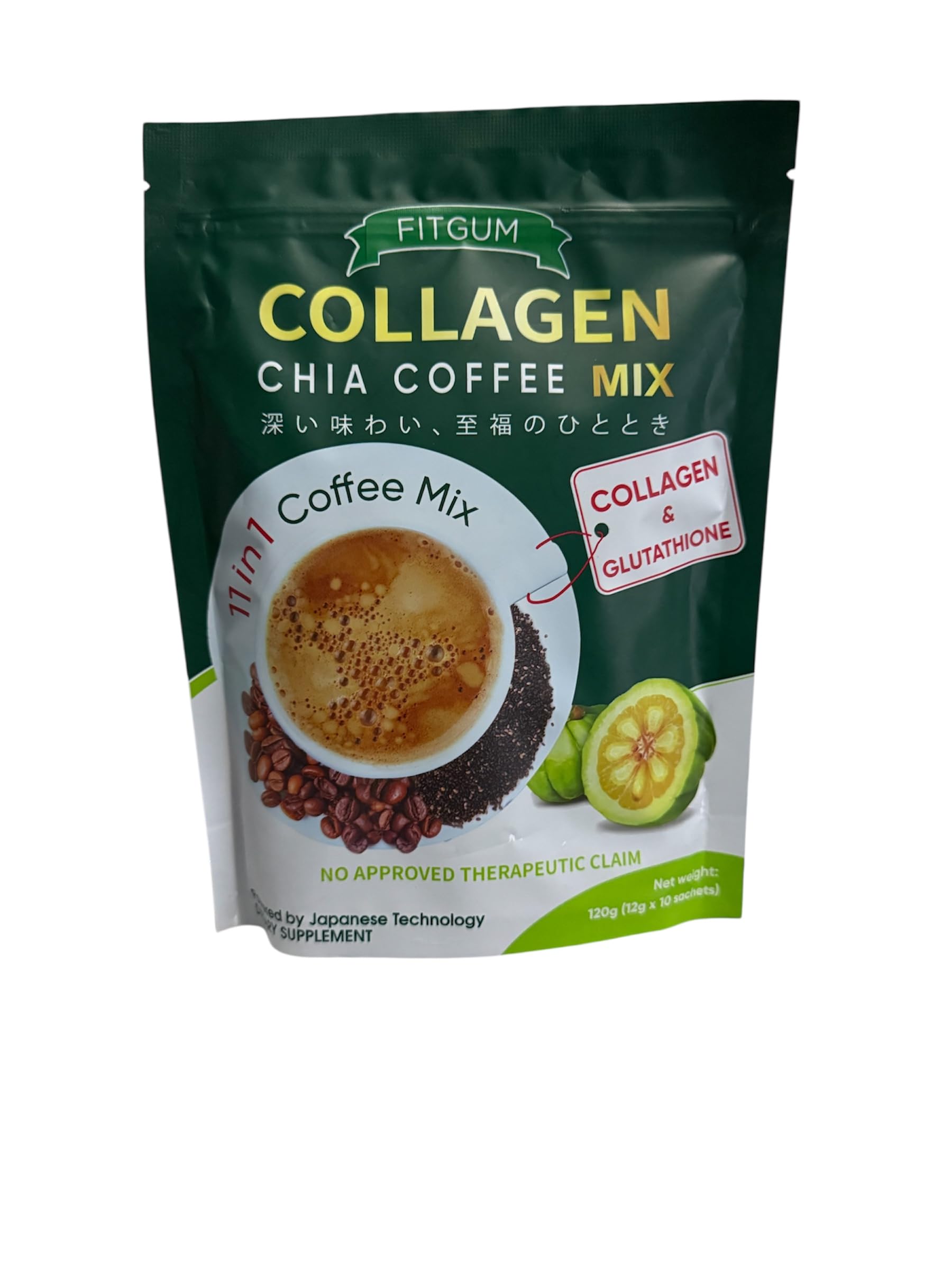 Amazon.com : FIT GUM 20X Collagen Chia Coffee - 11 in 1 Coffee Mix