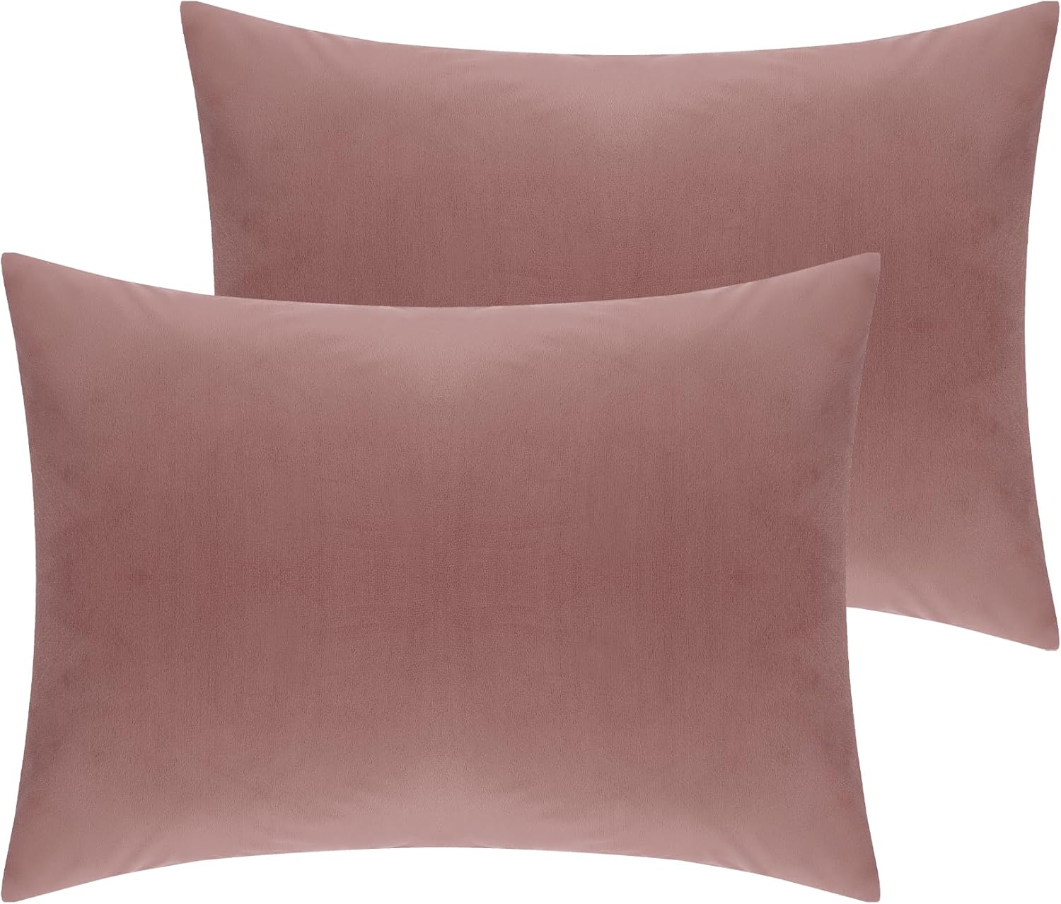 uxcell Velvet Pillowcases with Envelope Closure Set of 2 Soft and Durable, Gifts for Women Queen (20"x30") Bean Paste Color