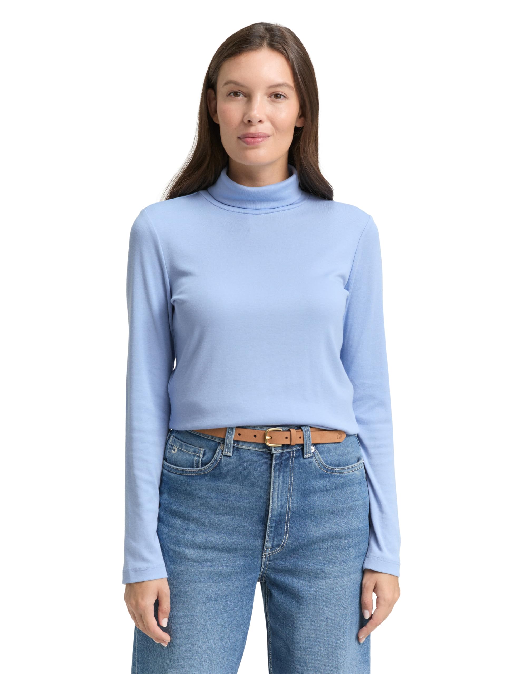 Tom Tailor Damen 1043142 Longsleeve mit Rollkragen