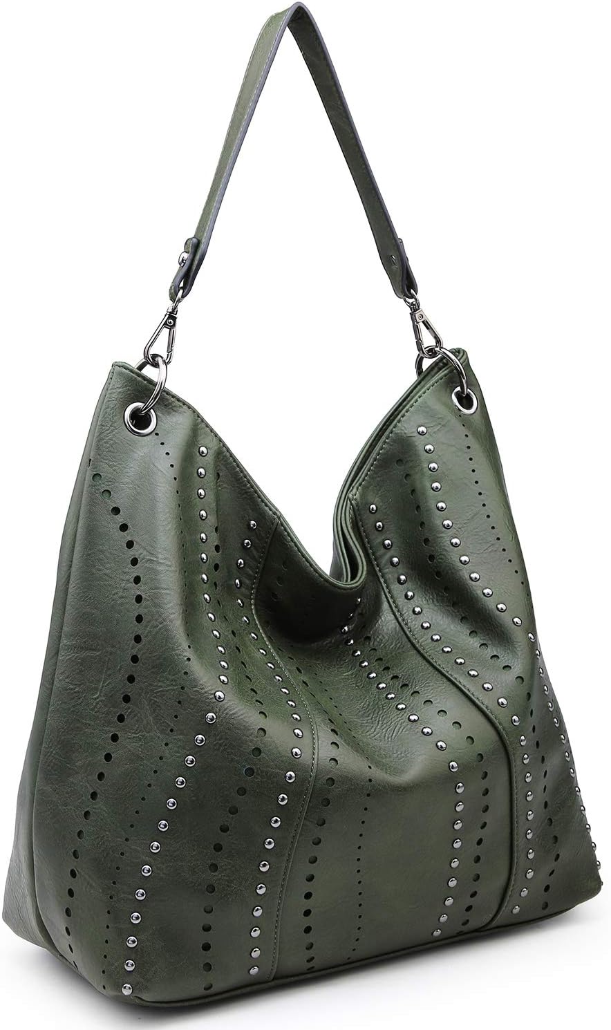 VONMAY Purses for Women Vegan Leather Handbags Large Ladies Studs Hobo Bags Tote Purse Bucket Shoulder Bag | Hobo Bag for Women, everyday carry bag, large capacity, bucket handbag, soft tote bag, adjustable strap bag