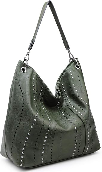 VONMAY Womens Hobo Bag, Vegan Leather Shoulder Tote Purse with Studs | Large capacity, Organized pockets, Adjustable strap, Durable lining, Fits laptops, tablets and everyday essentials