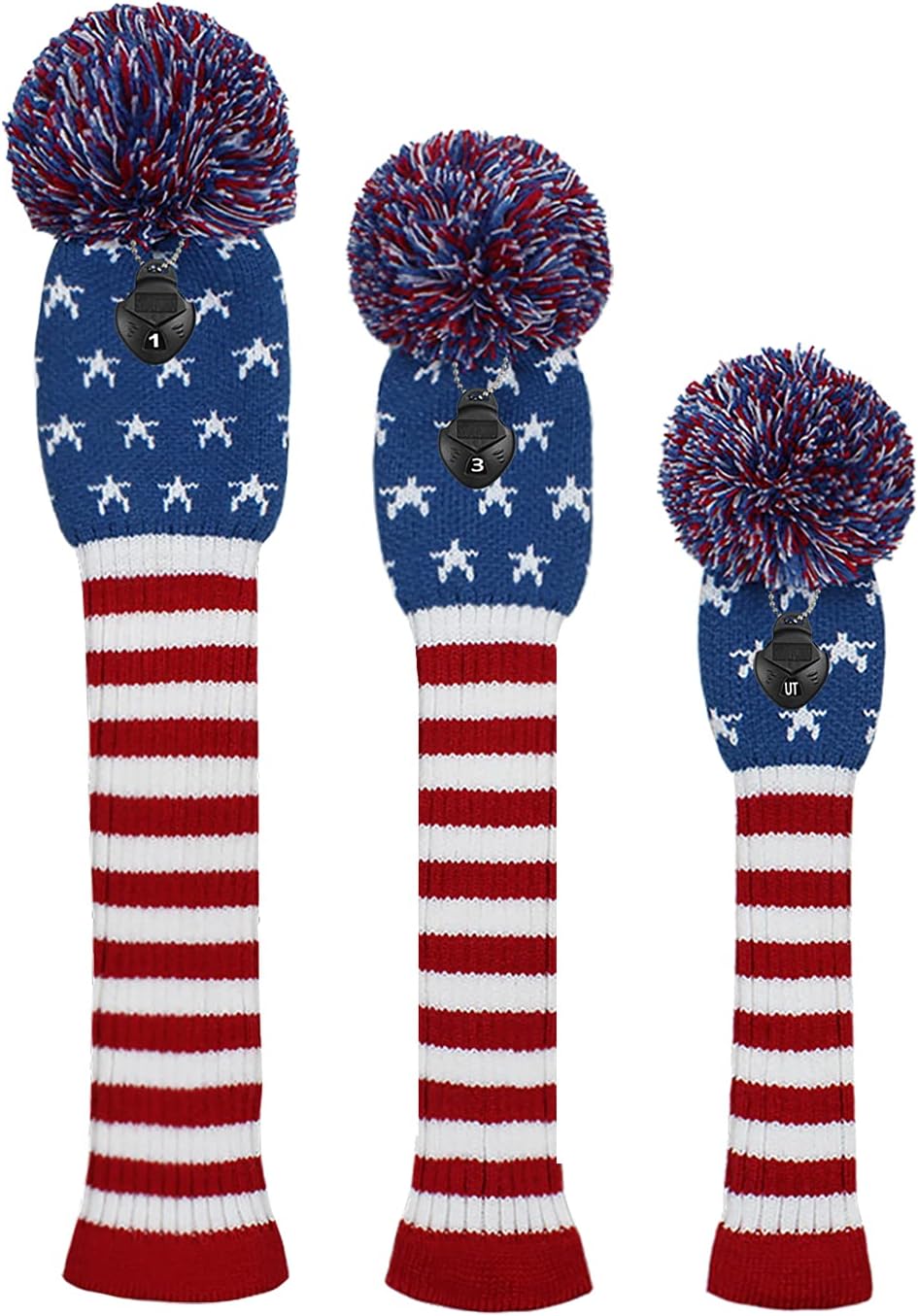 Scott Edward Golf Headcovers for Woods Set of 3 Fits Well Driver(460cc) Fairway Wood and Hybrid(UT),Beautiful and Interesting Patterns