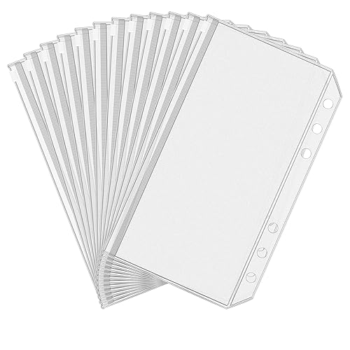 Antner 12pcs A6 Size Binder Pockets 6 Holes Budget Cash