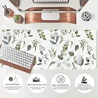Vista 5 de Green Mouse Pad Boho Desk Mat,Speckled Textured Greens Cool Aesthetical Mouse Pad Desk Accessories for Women Office Decor Mousepad Keyboard Pad