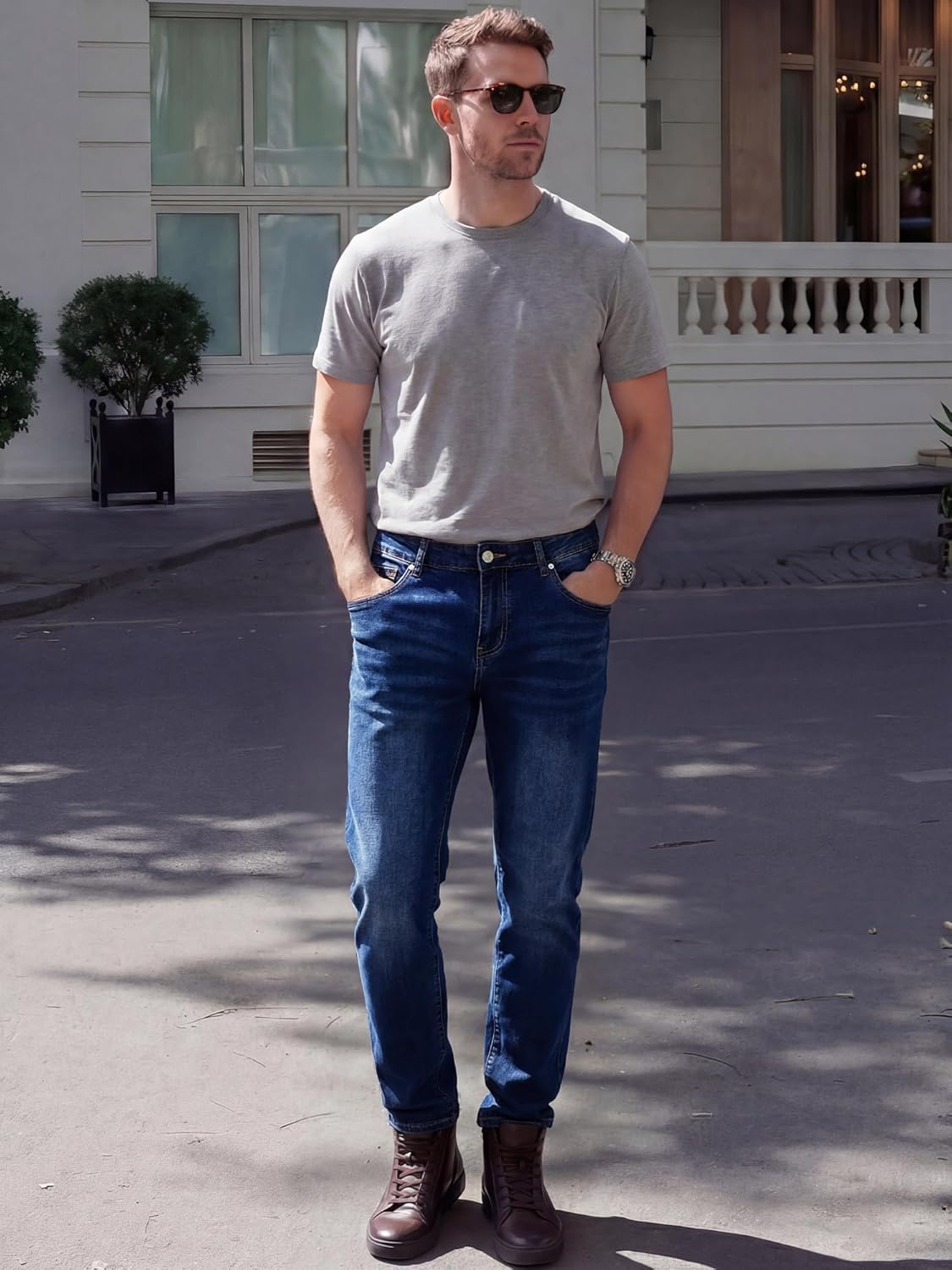 JMIERR Men's Slim Fit Stretch Tapered Leg Skinny Jeans, Comfort Flexible Denim Pants for Men with 5 Pockets - Image 7