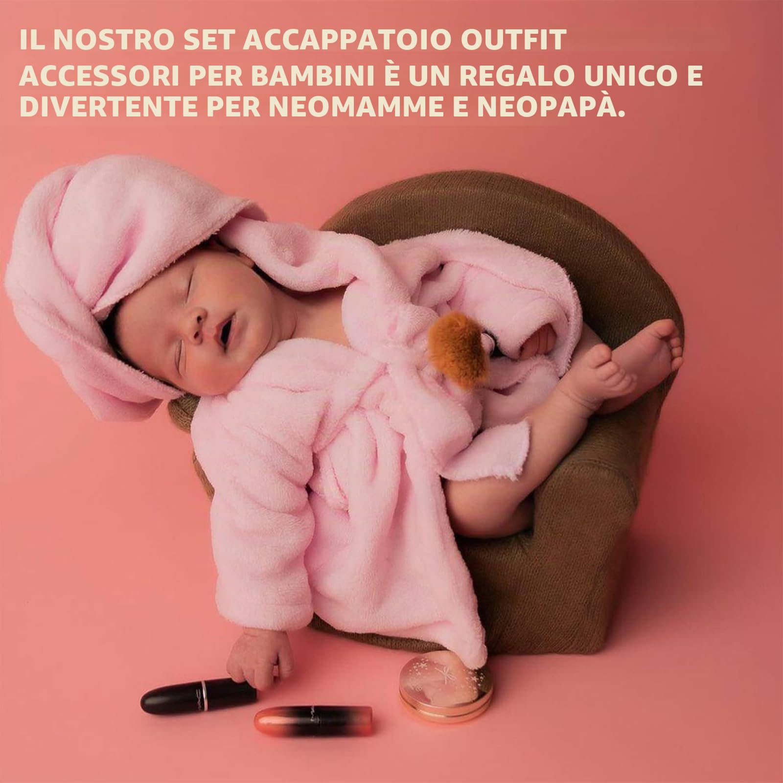 Neonato Fotografia Puntelli, Rosa Vestiti Baby Photoshoot, Costume Neonato Telo da Bagno Vestito con Pantofole e Cetriolo, Prop Outfit per 0-6 mesi (Rosa)