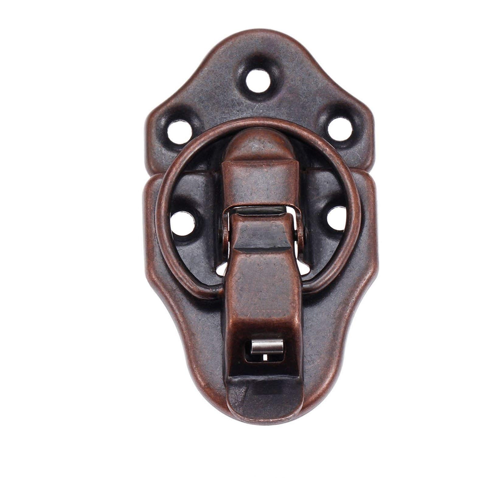 SHALLEZSOU Key Hasp Lock Vintage Toggle Latch Red Bronze 68x38mm Iron Jewelry Box Suitcase Case Clasp Catch Hasp Lock for Wooden