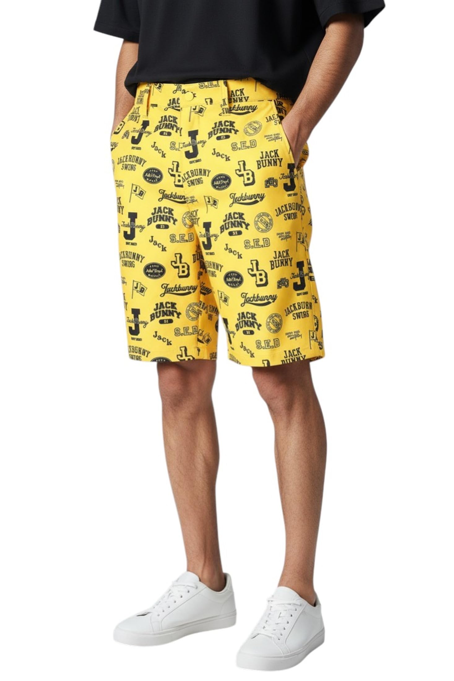 Amazon | [ジャックバニー] ショートパンツ (ストレッチ性・ロゴ