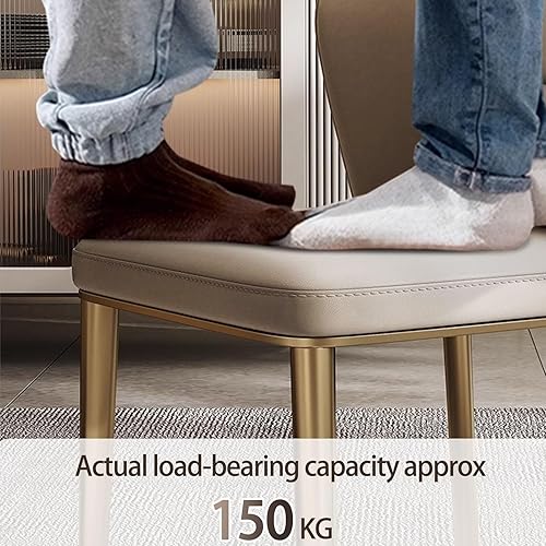 Miniatura 7 de Silla de comedor, sillas de cocina de cuero, sillas de comedor con patas de metal, silla de sala de espera para vestíbulo, sala de entrenamiento,