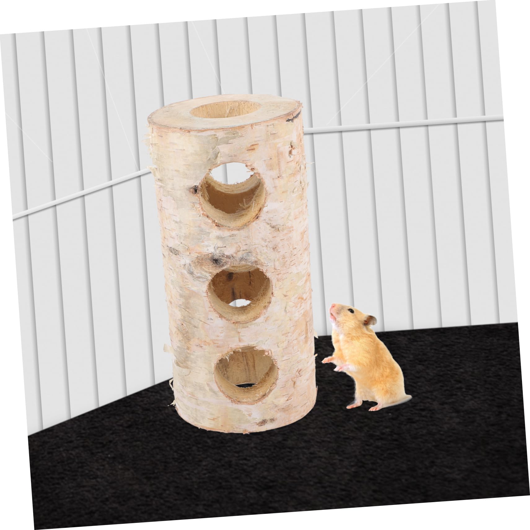 Handgefertigter Hamstertunnel aus Birkenholz Leicht und Langlebig als Versteck im Käfig für Kleine Haustiere und Nager