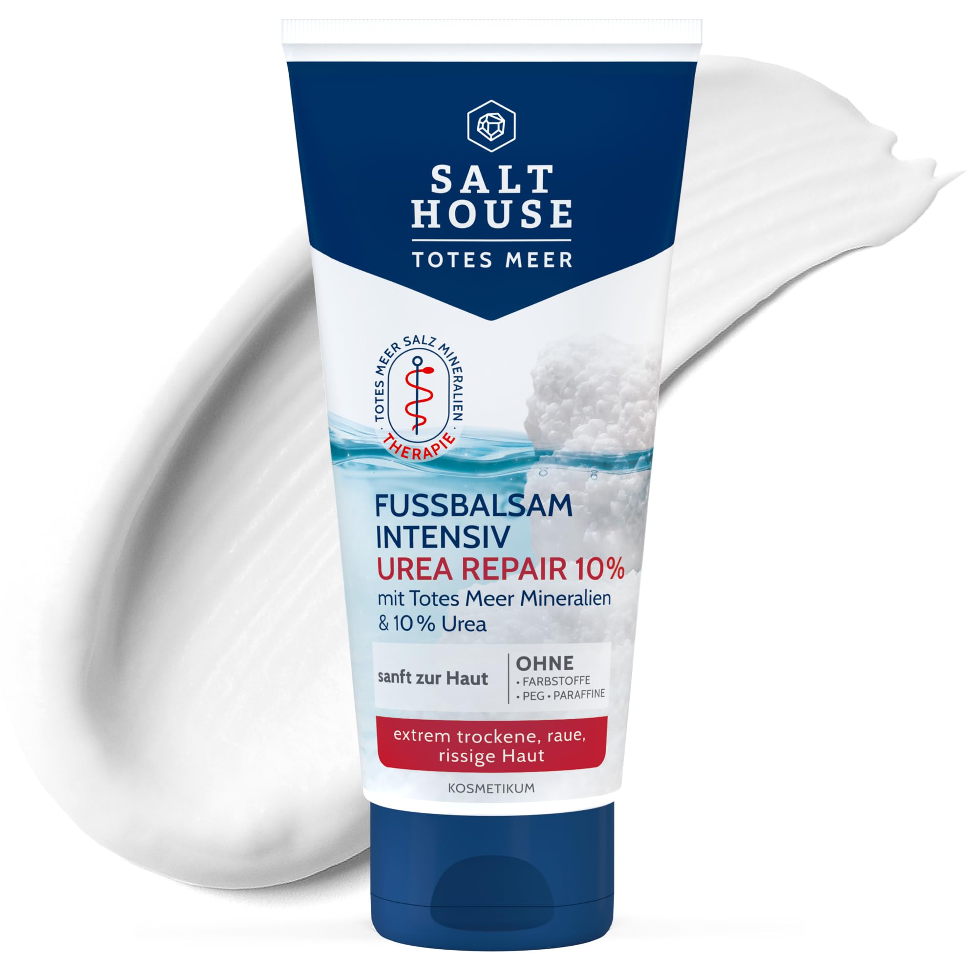 Salthouse Totes Meer Therapie Fussbalsam Intensiv, 10% Urea und reichhaltige Öle, für sehr trockene Haut, 100ml