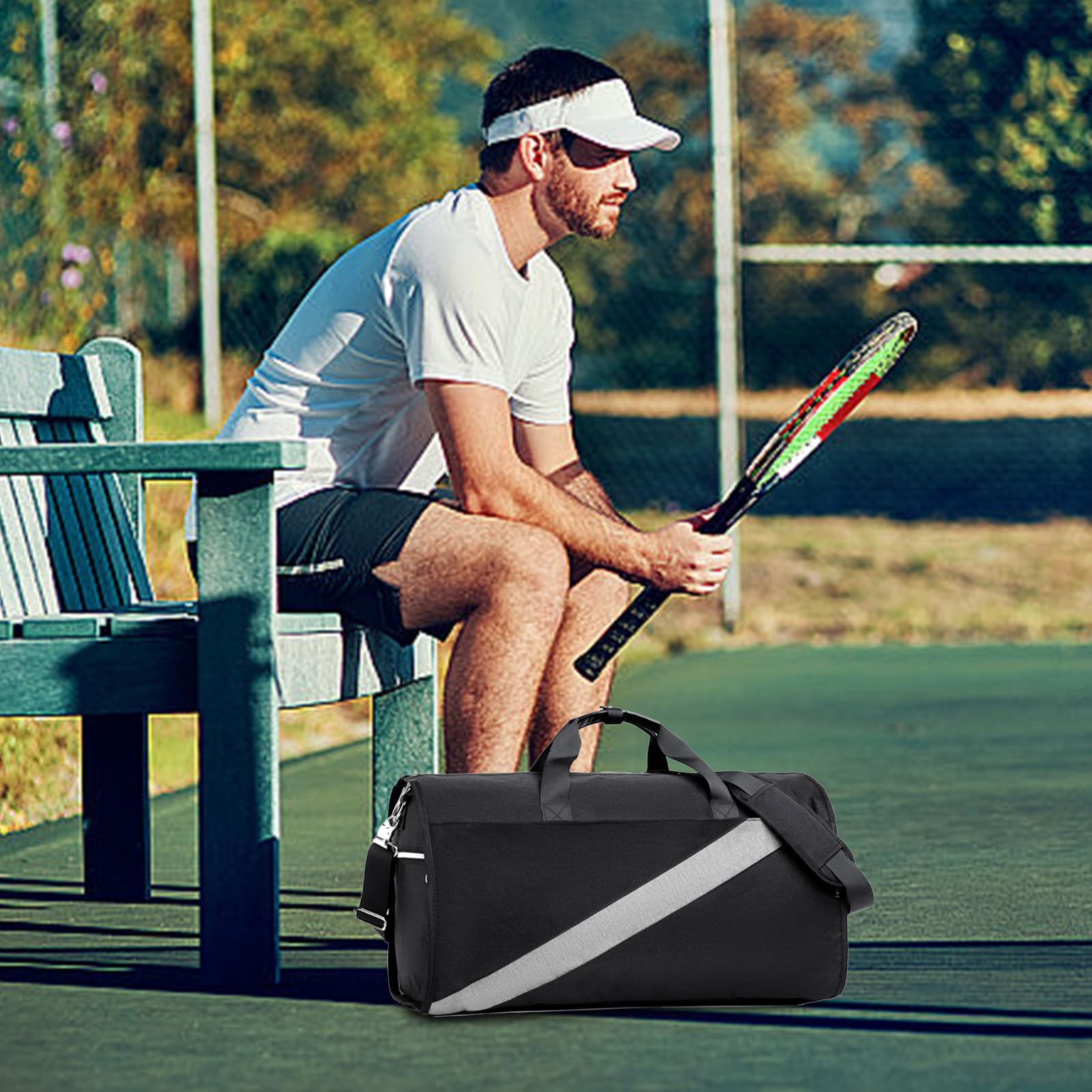 Torba na ubrania, wodoodporna składana torba na ubrania podróżne, 21 | 46 x 11,42 x 11,81 stylowy kombinezon do przechowywania - odporny na męskie wycieczki biznesowe, kieszeń na buty z paskiem na