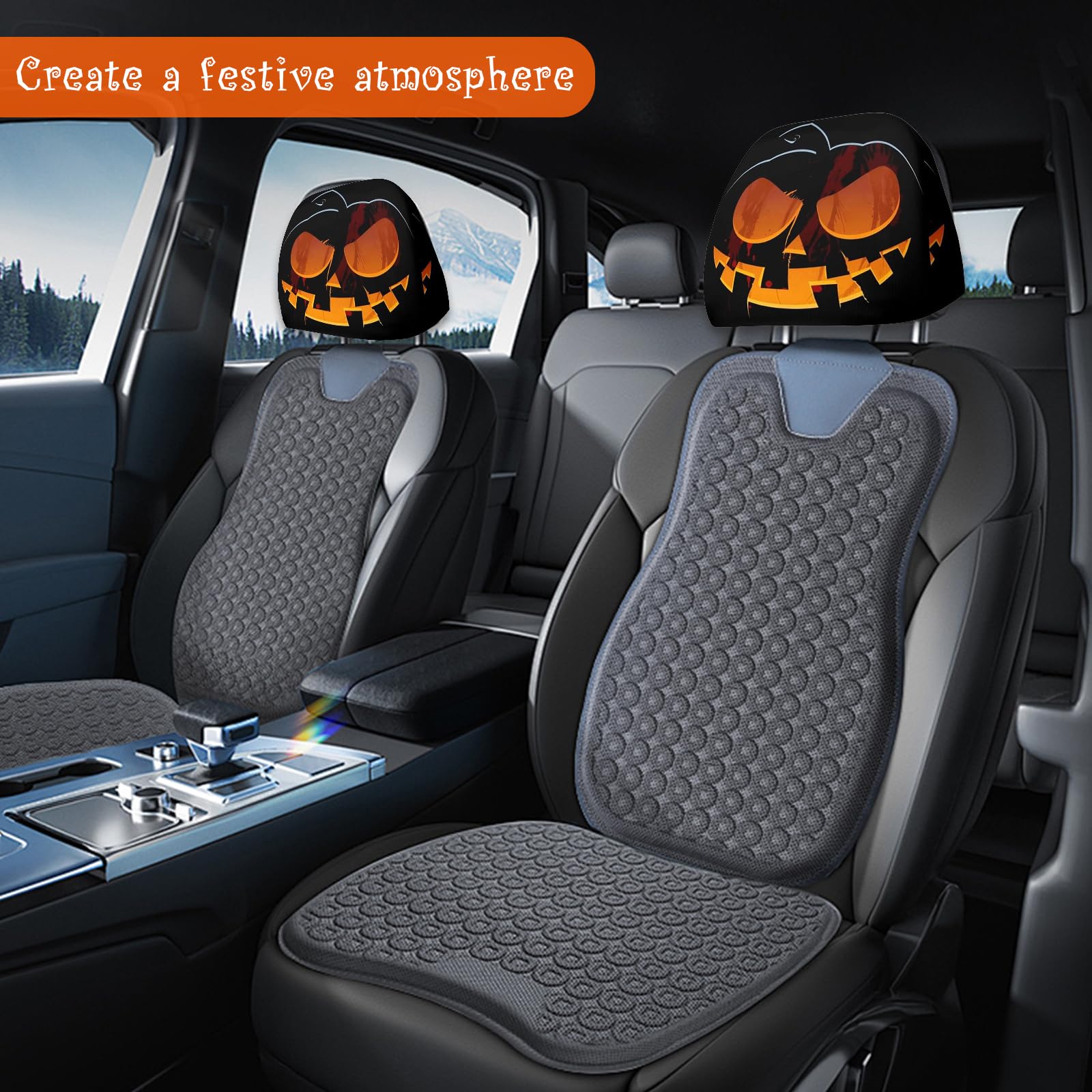 2 Halloween Auto Kopfstützenbezüge - Lustige Grusel-Deko Für Autositze