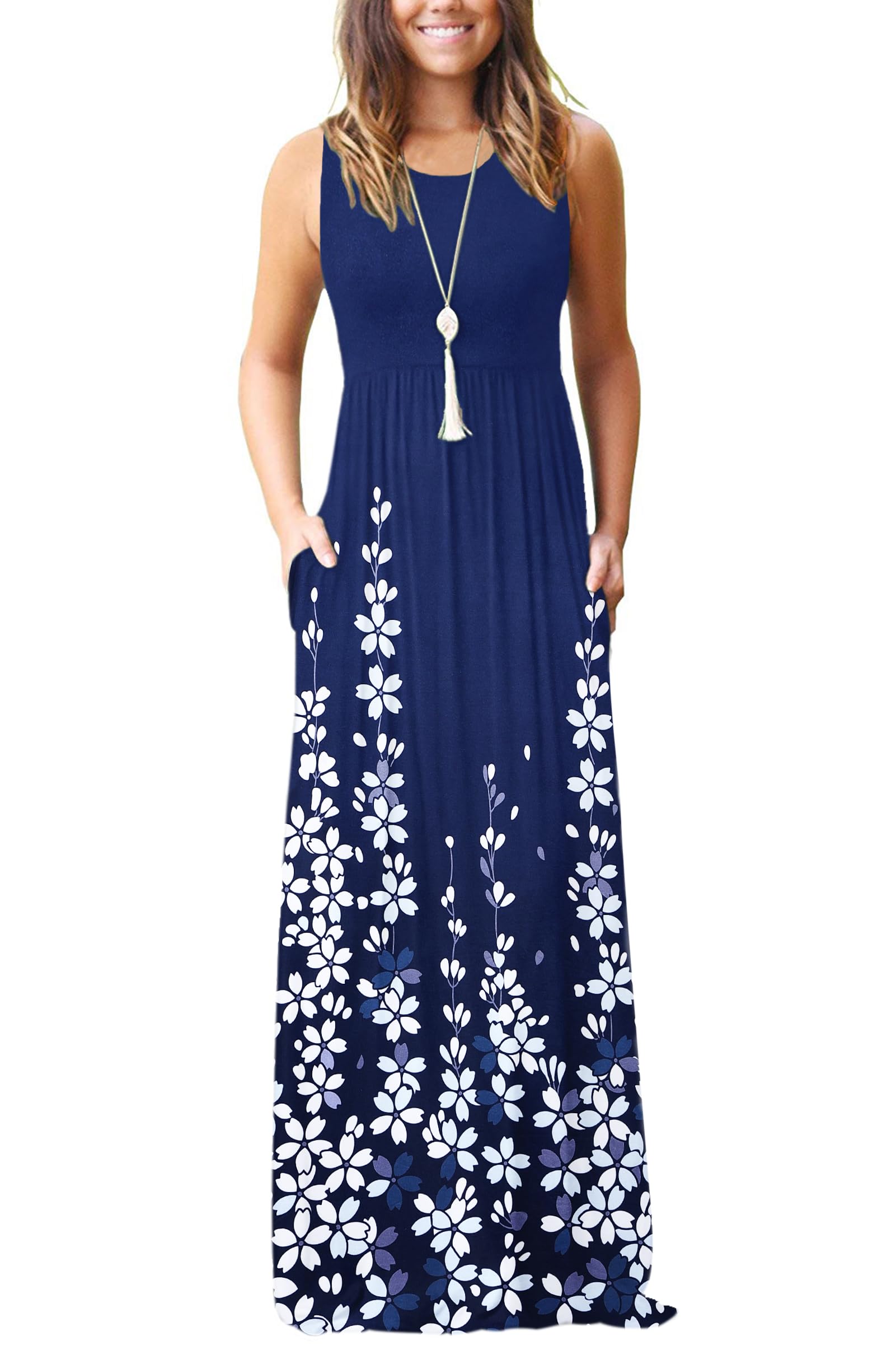 AUSELILY Women's Classic Sleeveless Loose Plain Casual Long Maxi Dresses for Women 2026