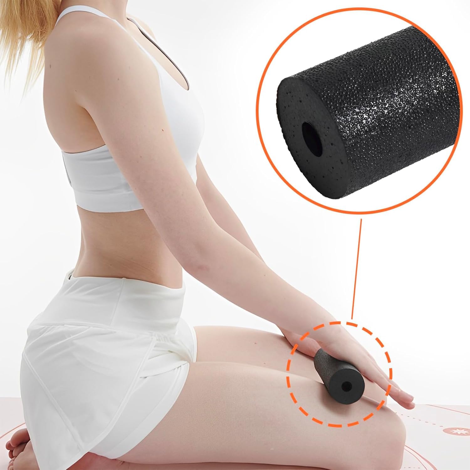 Faszienrolle Klein - Mini Faszienrolle für Füße & Selbstmassage - Effektive Fitness-Rolle für Anfänger & Leistungssportler (Schwarz)