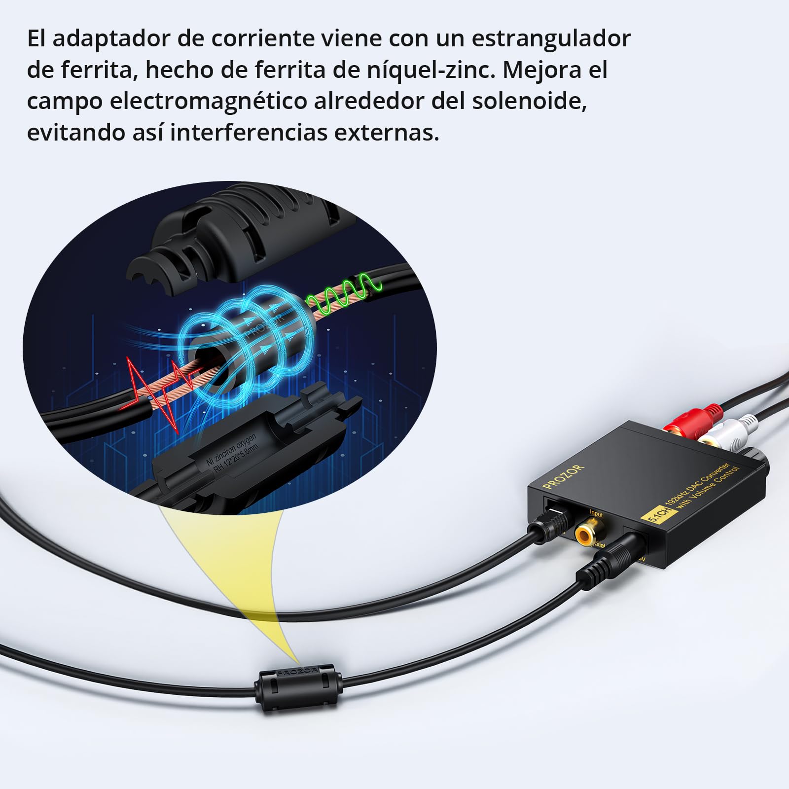 Convertidor Digital Analógico Audio Dolby DTS PCM 5.1 CH a Estéreo Analógico 2CH Coversor Digital-Analógico Audio Óptico a RCA 3.5mm SPDIF Toslink Coaxial para TV Consolas de Videojuegos STB
