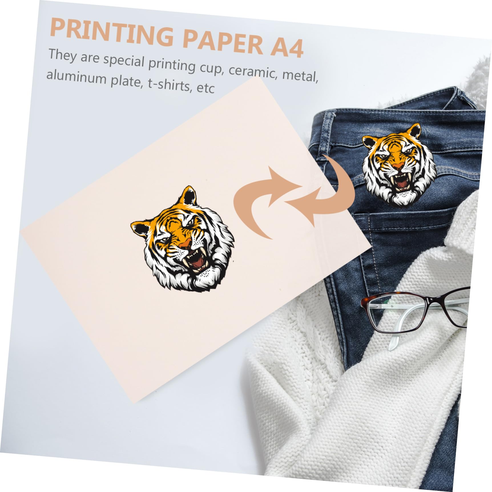 NUOBESTY 100pezzi Carta Per Sublimazione Termica Fogli Per Trasferimento Magliette e Oggetti Leggeri e Facili Da Usare Per Creazioni Personalizzate