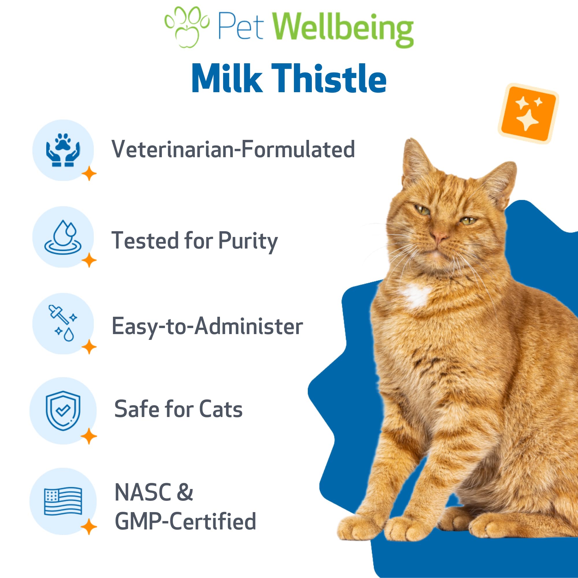 Pet Wellbeing - Milchdistel Für Katzen - Natürliche Unterstützung Für Katzen Der Gesundheit Der Leber - 2 Unzen (59 Ml)