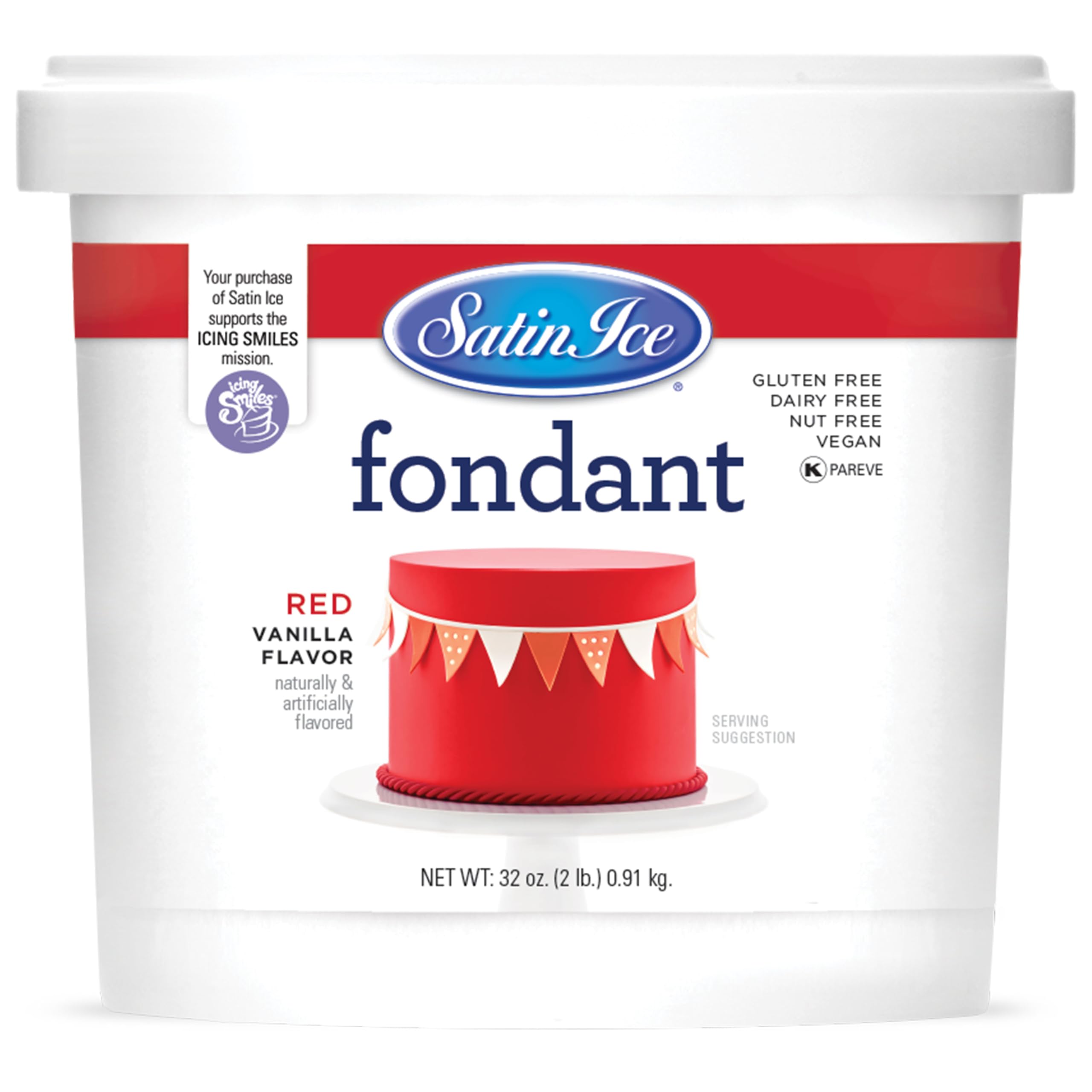 Satin Ice Fondant for Cake Decorating, Red (2 Pound)